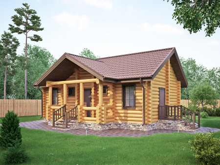 Сруб одноэтажного дома 52,7 м2