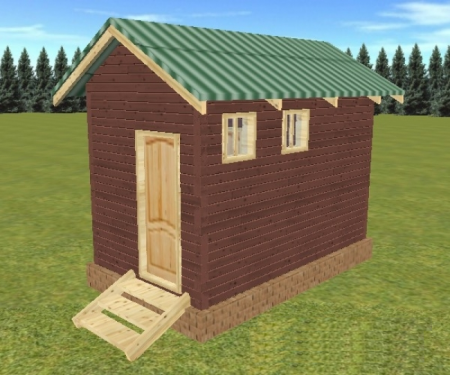 Баня из бруса 2x3,5 м (7 кв.м)