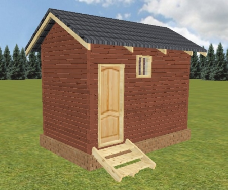 Баня из бруса 2x3,5 м (7 кв.м)