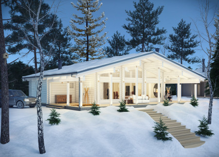 Проект дома Савойя из клееного бруса на 2 этажа, 180 м2