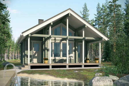 Баня с мансардой из двойного бруса, 6.6х5.6, 32 кв. м 