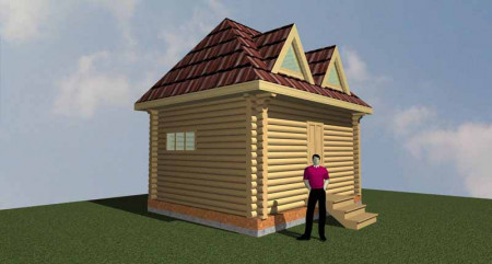 Сруб дачного одноэтажного дома 18 м2