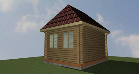 Сруб дачного одноэтажного дома 18 м2