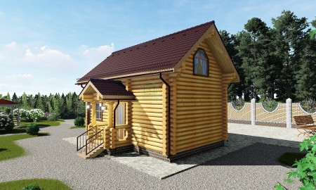 Сруб дома с мансардой 31 м2