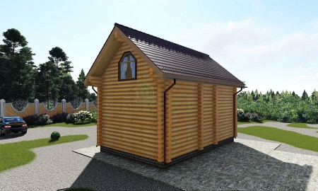 Сруб дома с мансардой 31 м2