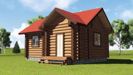 Сруб одноэтажного дома 34 м2