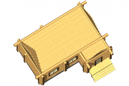 Сруб одноэтажного дома 34 м2
