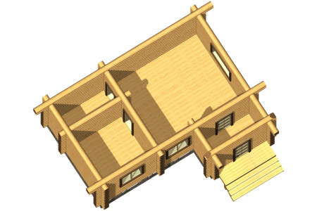 Сруб одноэтажного дома 34 м2