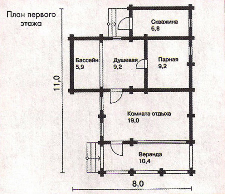 Сруб бани 69 кв.м