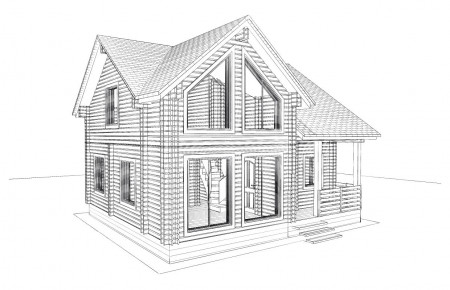 Проект дачного дома 7.9х7.2, 86.8 кв. м с мансардой (ПДД-007)  