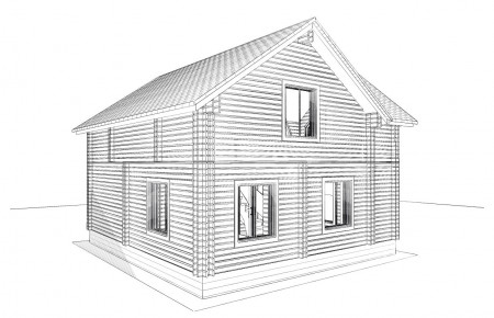 Проект дачного дома 7.9х7.2, 86.8 кв. м с мансардой (ПДД-007)  