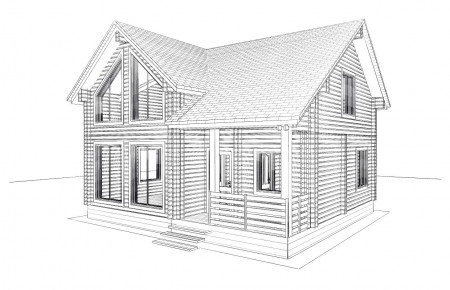 Проект дачного дома 7.9х7.2, 86.8 кв. м с мансардой (ПДД-007)  