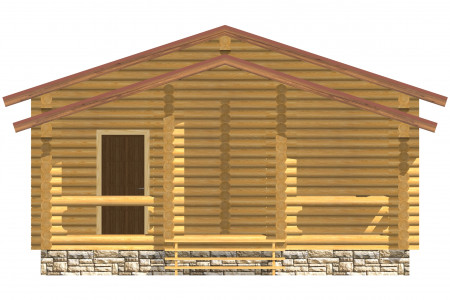Сруб одноэтажного дома 49 м2, с террасой