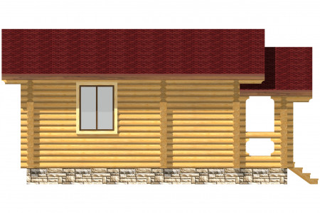 Сруб одноэтажного дома 49 м2, с террасой