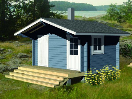 Маленькая дачная баня из двойного бруса, 4х2.4 м, 8 кв. м 