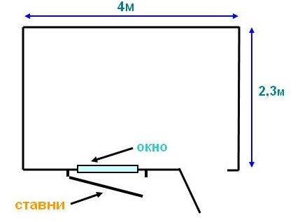 Бытовка с окном и ставнями 4х2,3 м,  крыша - рубероид