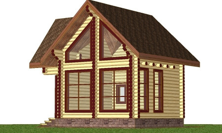 Сруб дома с мансардой 69,7 м2