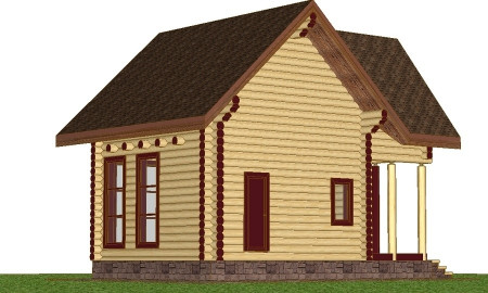 Сруб дома с мансардой 69,7 м2