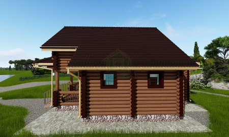 Сруб дома с мансардой 95 м2