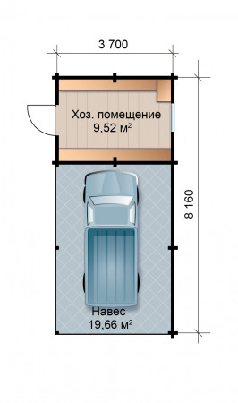 Проект навеса из клееного бруса на 30 м2