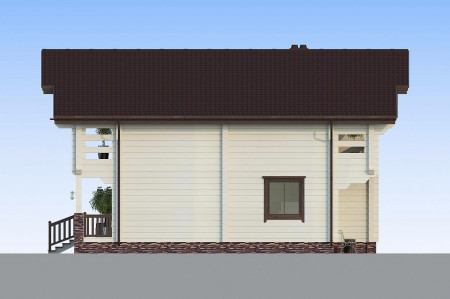 Дом из клеёного бруса со вторым светом, 2 этажа, 3 открытых балкона, 262,4 м2