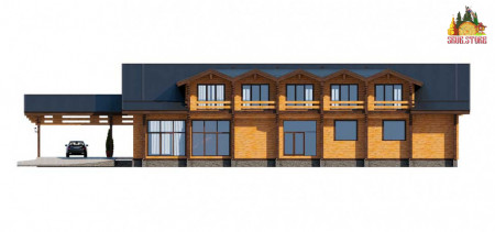 Двухэтажная гостиница из клееного бруса, 920 м2 (8 номеров)