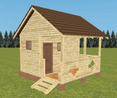 Баня из бруса 3,5x3,5 м (12,25 кв.м)