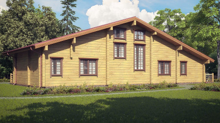 Двухэтажный дом из клеёного бруса с бильярдной и двумя верандами, 418 м2