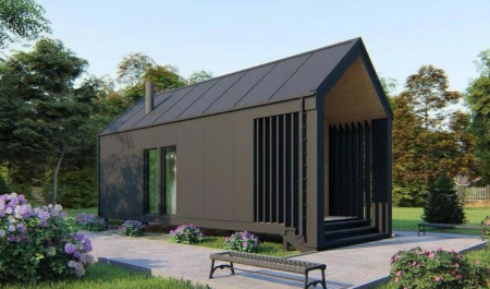 Баня Barn House 1,5 этажа (второй свет) 3,8×6 м 34 м. кв