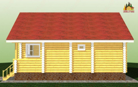 Сруб дома с мансардой 52 м2