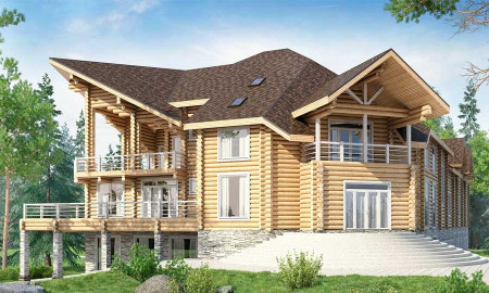 Отельно-ресторанный комплекс из сруба, 2303 м2, 12 номеров, спортивный и банкетный залы
