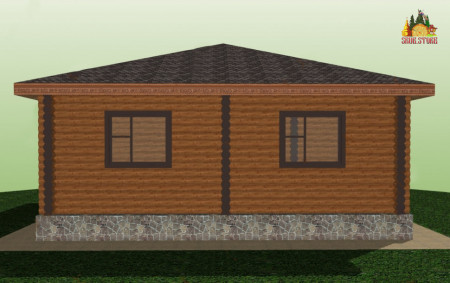 Сруб одноэтажного дома 60 м2 с верандой