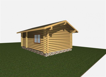 Одноэтажный дачный дом из рубленного бревна 44 кв.м