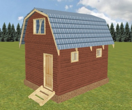 Баня из бруса 3x4 м (12 кв.м) с мансардой