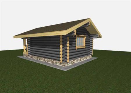 Одноэтажный дом из рубленного бревна 31 кв.м