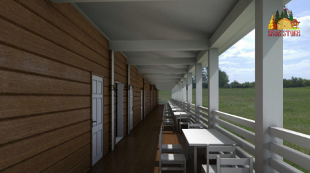 Сруб гостиницы 765 кв.м (24 номера)