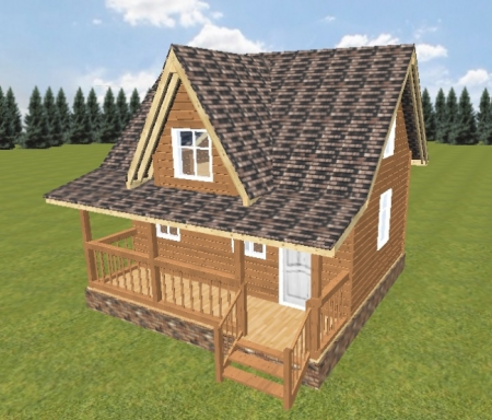 Баня из бруса 6x6 м (55,3 кв.м) с мансардой