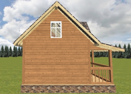 Баня из бруса 6x6 м (55,3 кв.м) с мансардой