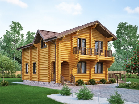 Сруб большого двухэтажного дома 192,8 м2