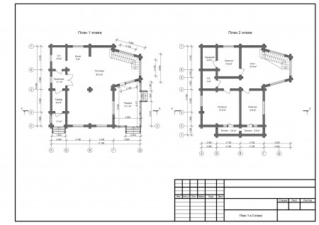 Сруб большого двухэтажного дома 192,8 м2