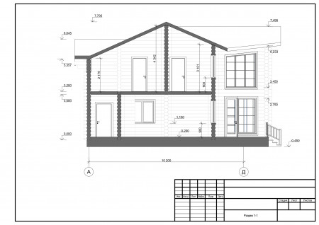 Сруб большого двухэтажного дома 192,8 м2
