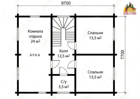Сруб дома 6х8 м