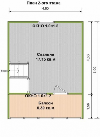 Баня из бруса 6x6 м (48,3 кв.м) с мансардой