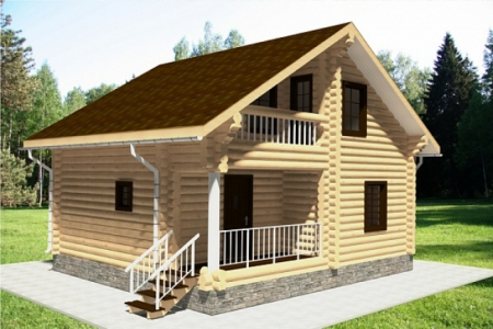 Сруб большой бани 6,9х8 м, 87.6 кв. м, с мансардой