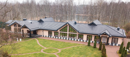 Загородная резиденция из клеёного бруса с кинозалом и оранжереей, 1 этаж, 996 м2