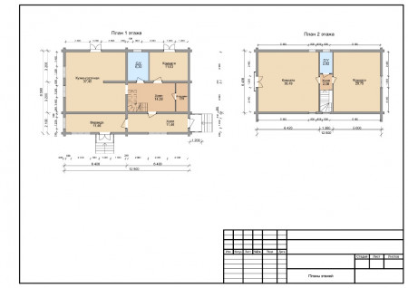 Сруб дома с мансардой 169,33 м2
