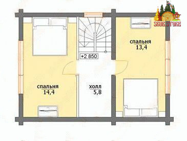 Сруб дома 7х7 м