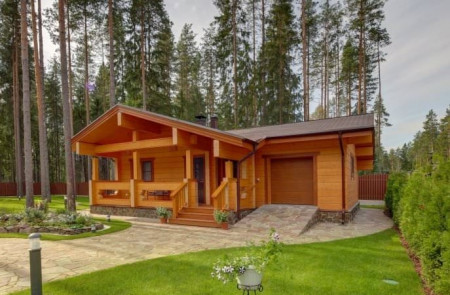 Проект одноэтажной бани из клеенного бруса, 81 м2