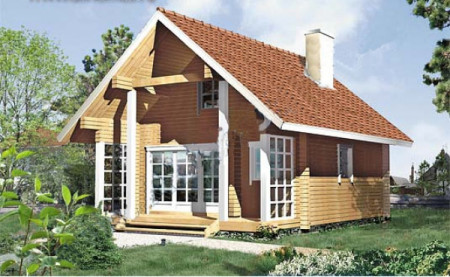 Сруб дома 64 м2 из рубленого сруба