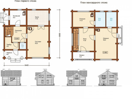 Сруб дома 151 м2
